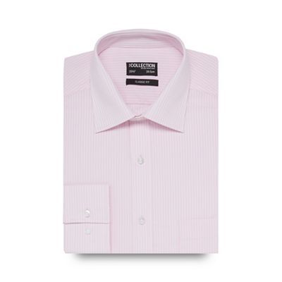 Pink striped print regular fit shirt